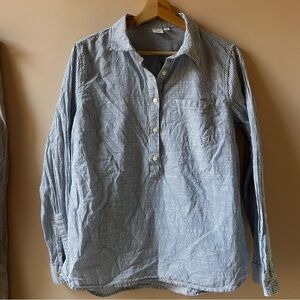 Gap Seersucker 100% Cotton Popover Collared Shirt